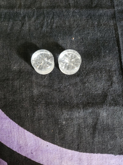 Shattered acrylic clear plugs. Pair. 9/16"g.