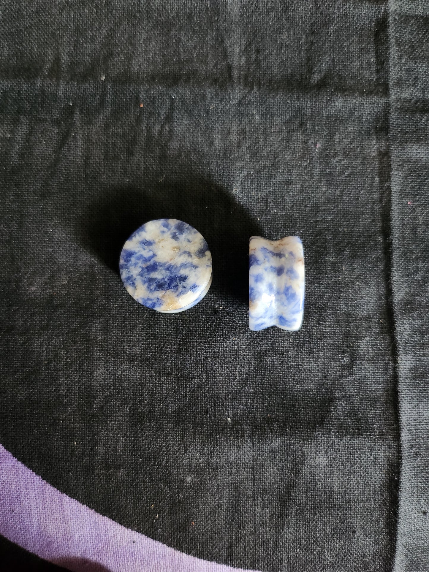 Blue spot stone gages. Pair. 5/8"