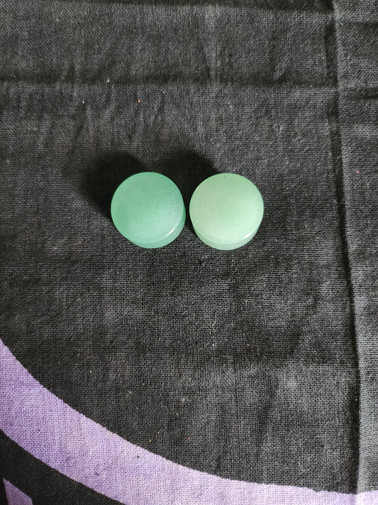 Jade stone gages. Pair. 5/8"