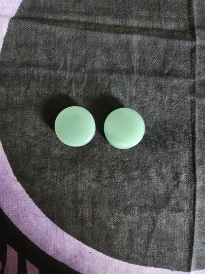 Jade stone gages. Pair. 3/4".