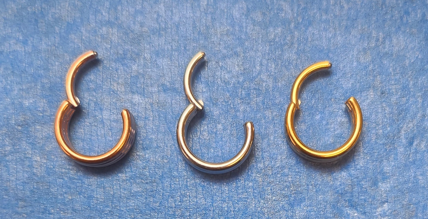 16g Septum clicker ring. 2 sizes 3 colors.