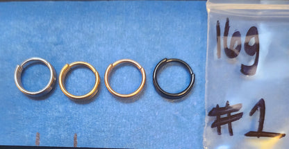 16g Septum clicker ring. 2 sizes 3 colors.