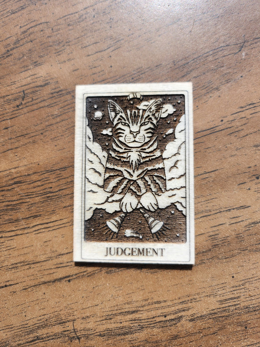 Laser engraved tarot card magnet
