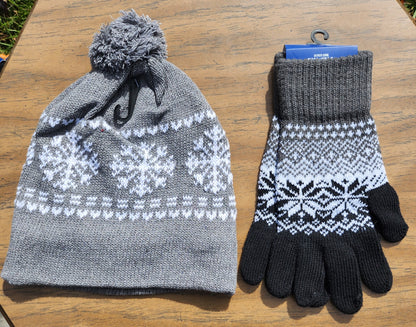 Juncture fleece lined beanie and glove set