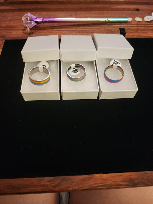 3 size 9 stainless steel rings
