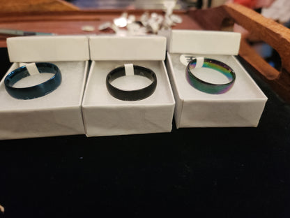 3 size 13 stainless steel band rings